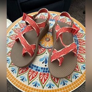 Chaco orange/white/tan Women's Sandals